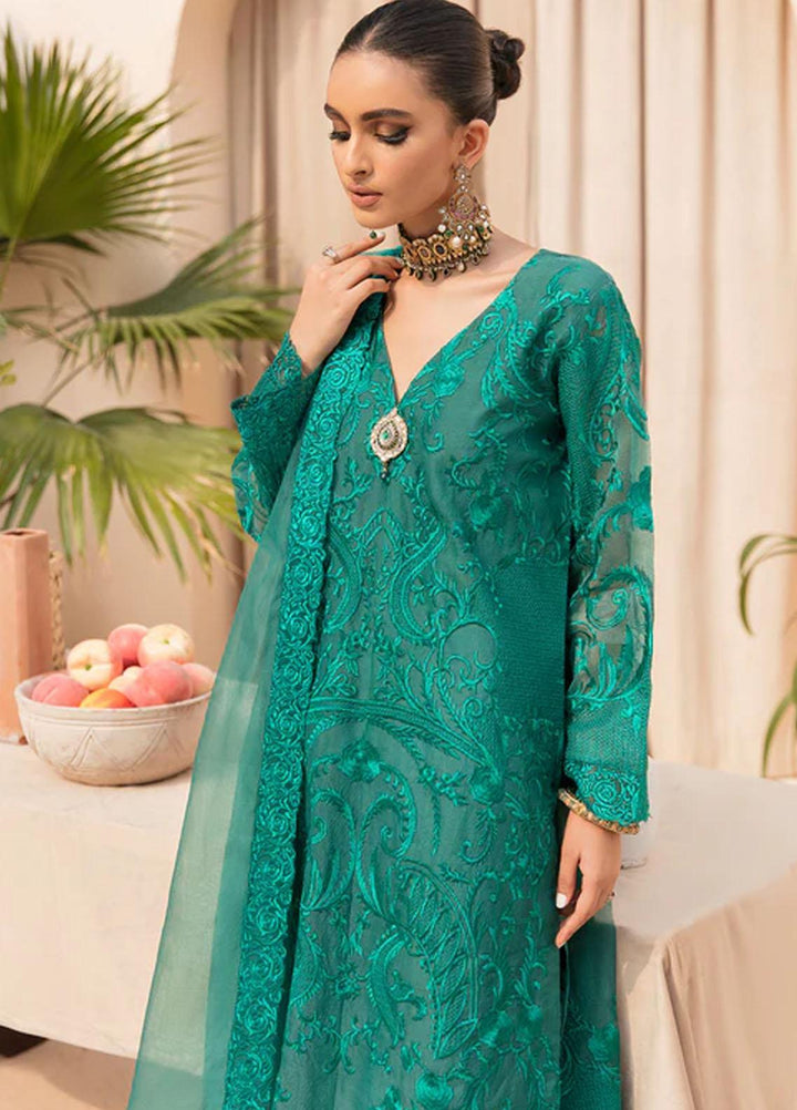 Meher-un-Nissa By Elegance Embroidered Cotton Net Suits Unstitched 3 Piece ELG23MF Kiran-B - Luxury Festive Collection