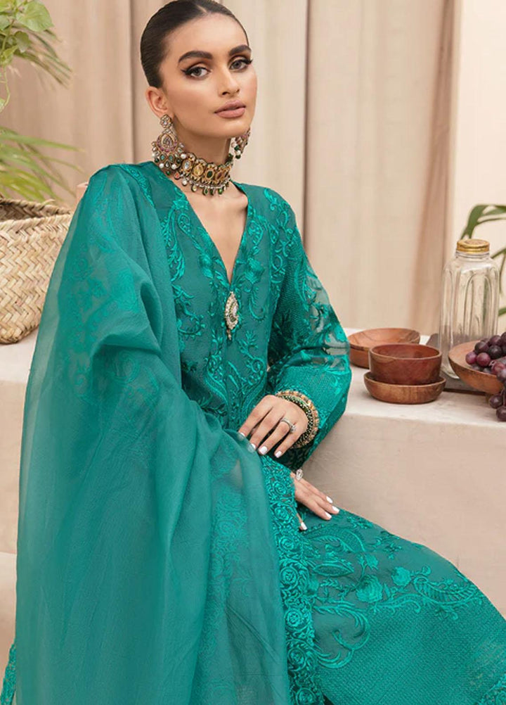Meher-un-Nissa By Elegance Embroidered Cotton Net Suits Unstitched 3 Piece ELG23MF Kiran-B - Luxury Festive Collection