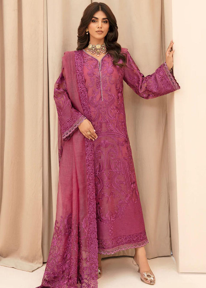 Meher-un-Nissa By Elegance Embroidered Cotton Net Suits Unstitched 3 Piece ELG23MF Kiran- A - Luxury Festive Collection