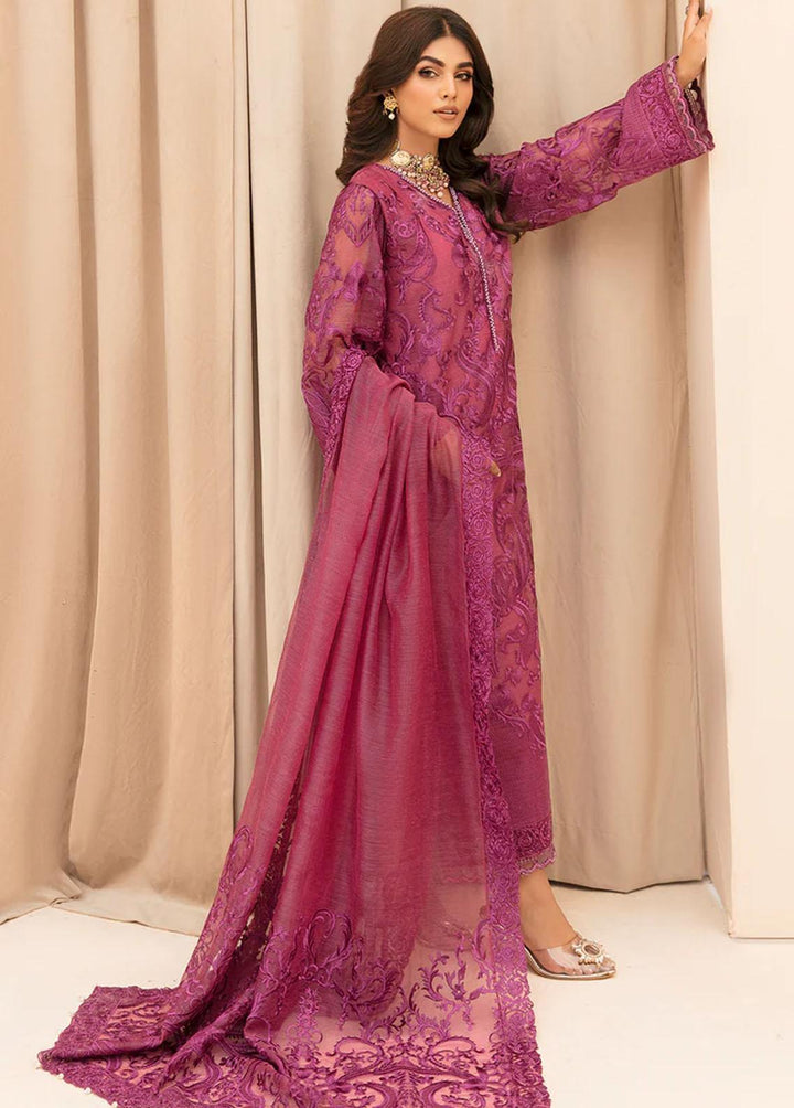 Meher-un-Nissa By Elegance Embroidered Cotton Net Suits Unstitched 3 Piece ELG23MF Kiran- A - Luxury Festive Collection