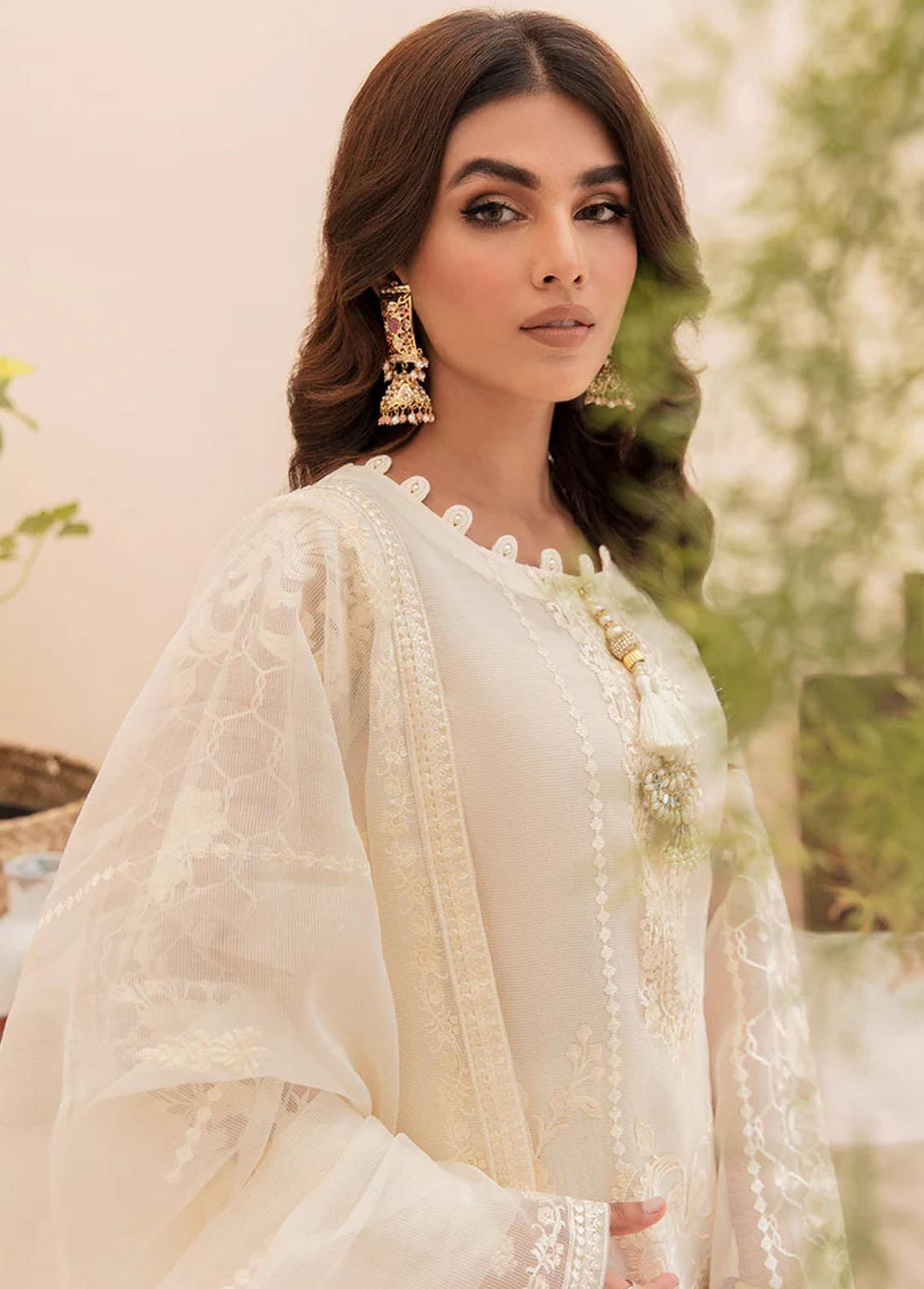 Meher-un-Nissa By Elegance Embroidered Cotton Net Suits Unstitched 3 Piece ELG23MF Naaz-B - Luxury Festive Collection