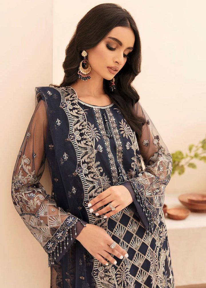 Meher-un-Nissa By Elegance Embroidered Net Suits Unstitched 3 Piece ELG23MF Reyah-A - Luxury Festive Collection