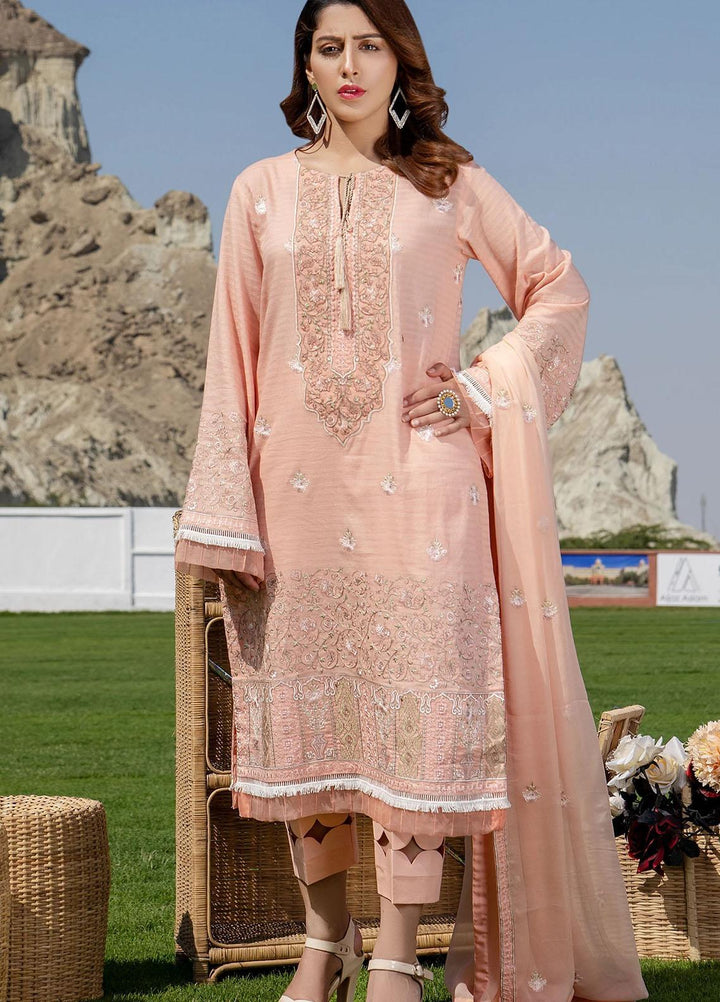Meher-un-Nissa By Elegance Embroidered Lawn Suits Unstitched 3 Piece ELG21M 29 Zinnia - Luxury Collection