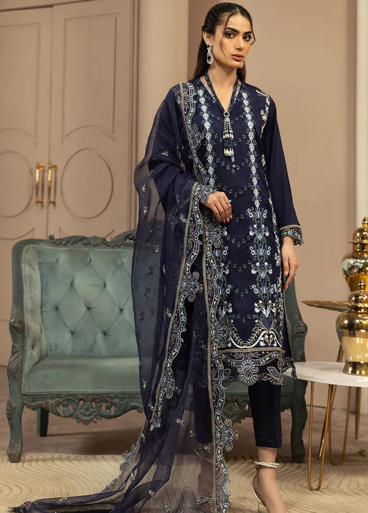 Meher-un-Nissa By Elegance Embroidered Lawn Suits Unstitched 3 Piece ELG233M MN-81 Ivy - Luxury Collection