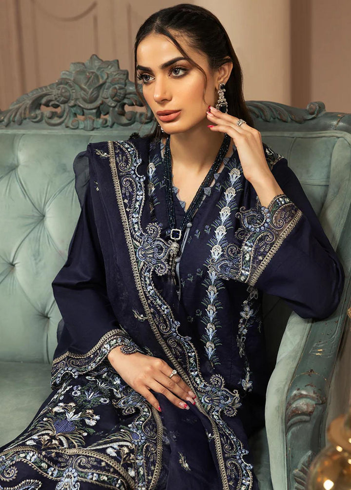 Meher-un-Nissa By Elegance Embroidered Lawn Suits Unstitched 3 Piece ELG233M MN-81 Ivy - Luxury Collection