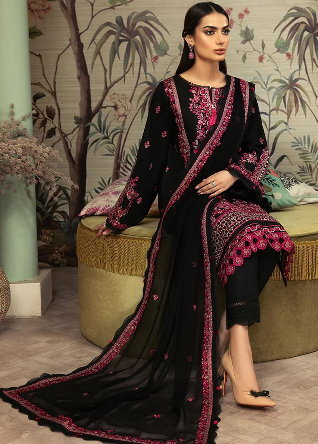 Meher-un-Nissa By Elegance Embroidered Lawn Suits Unstitched 3 Piece ELG233M MN-82 Alaya - Luxury Collection
