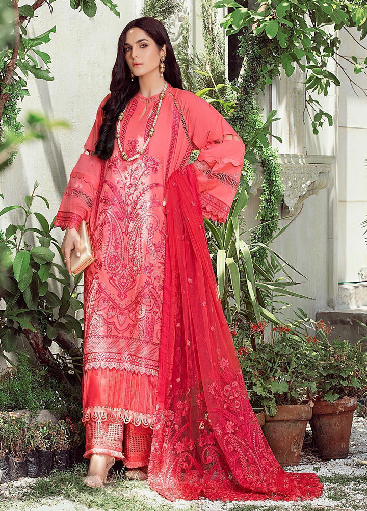 Meher un Nissa By Elegance Embroidered Lawn Suits Unstitched 3 Piece ELG21MF 33 Gul - Festive Collection