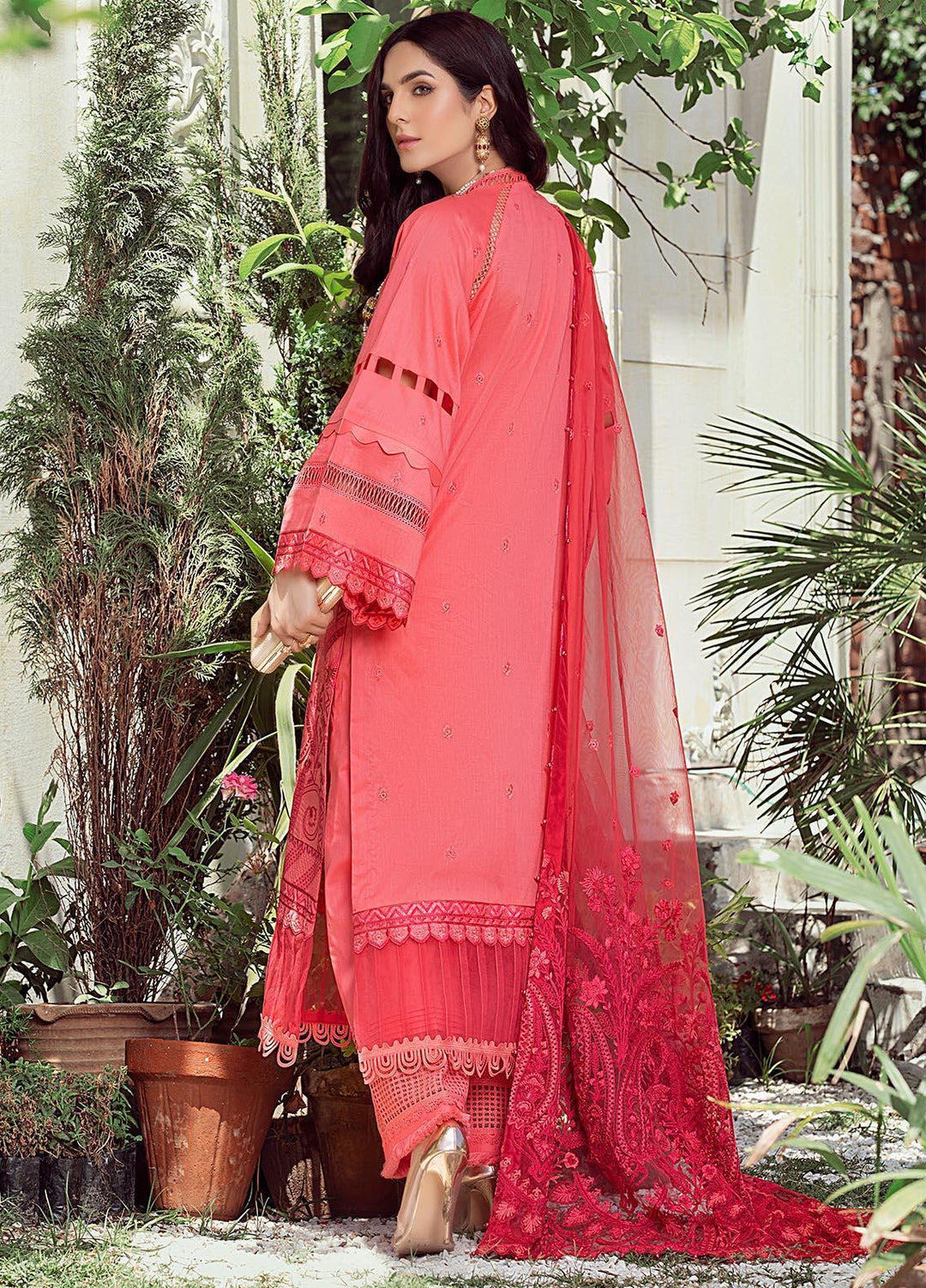 Meher un Nissa By Elegance Embroidered Lawn Suits Unstitched 3 Piece ELG21MF 33 Gul - Festive Collection