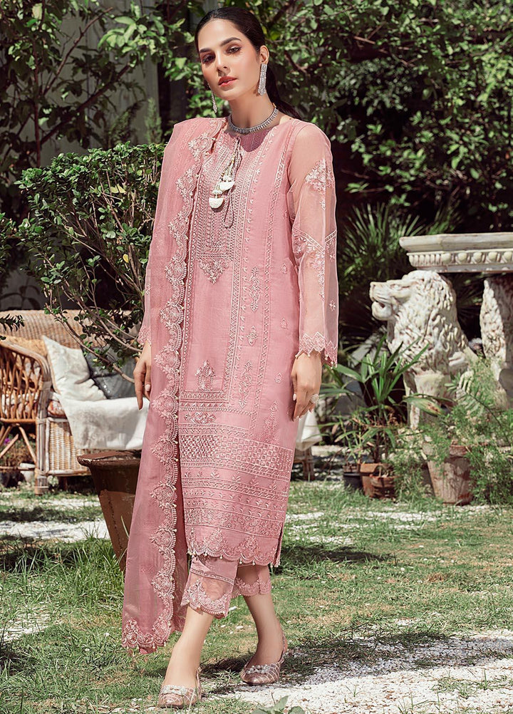 Meher un Nissa By Elegance Embroidered Organza Suits Unstitched 3 Piece ELG21MF 37 Dalila - Festive Collection
