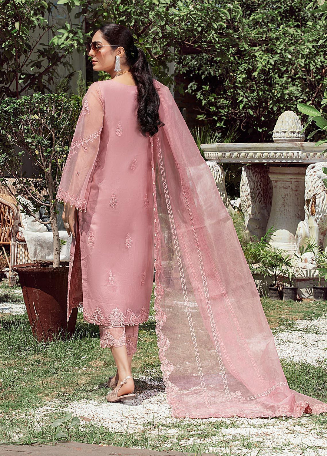 Meher un Nissa By Elegance Embroidered Organza Suits Unstitched 3 Piece ELG21MF 37 Dalila - Festive Collection