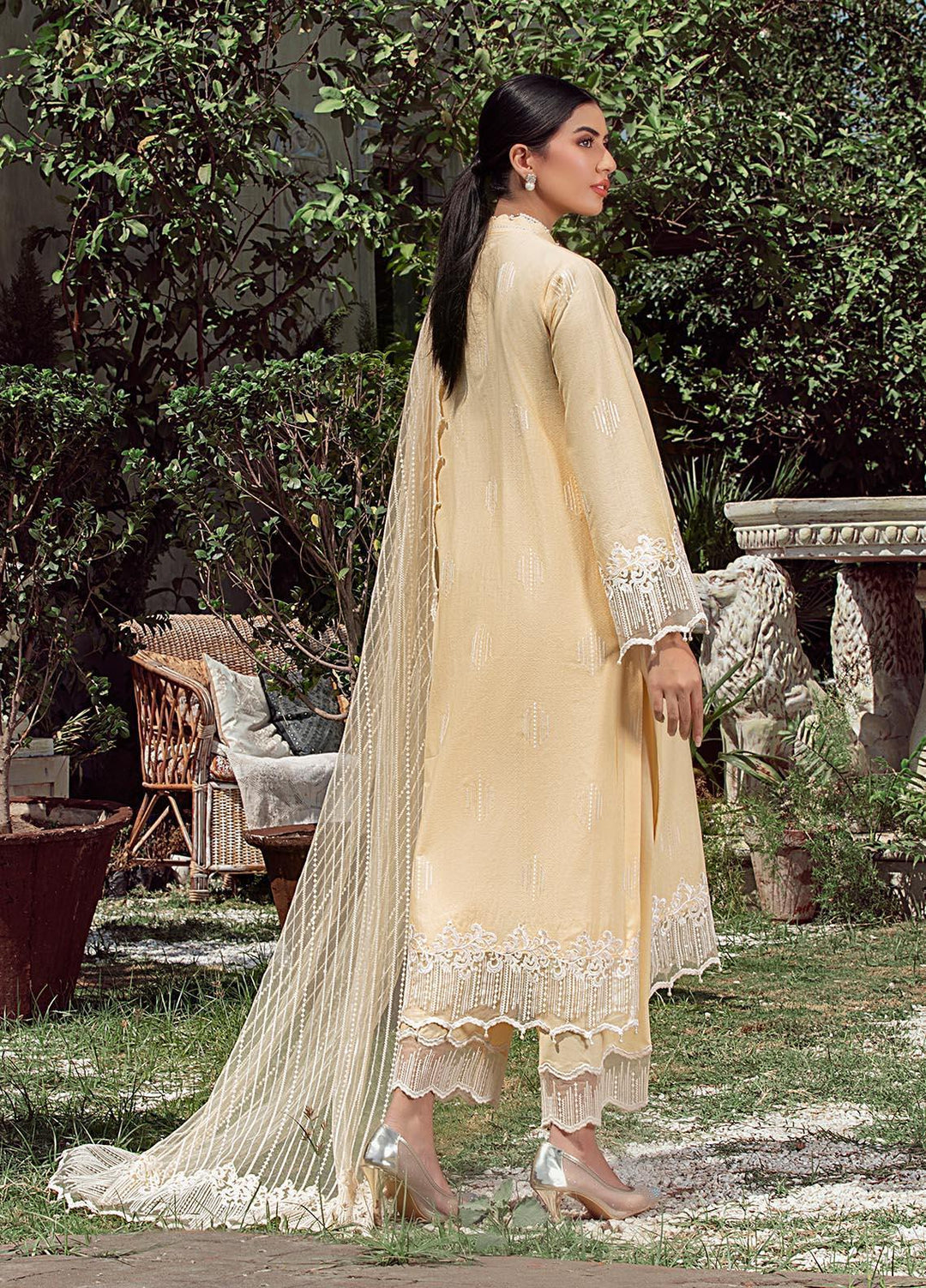 Meher un Nissa By Elegance Embroidered Lawn Suits Unstitched 3 Piece ELG21MF 38 Asna - Festive Collection