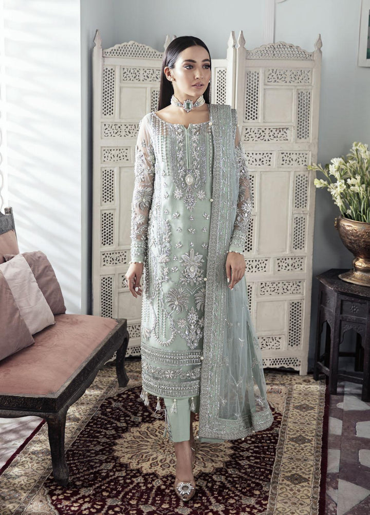 Gulaal Luxury Pret Embroidered Net 3 Piece Dress GL22MHR Zeba