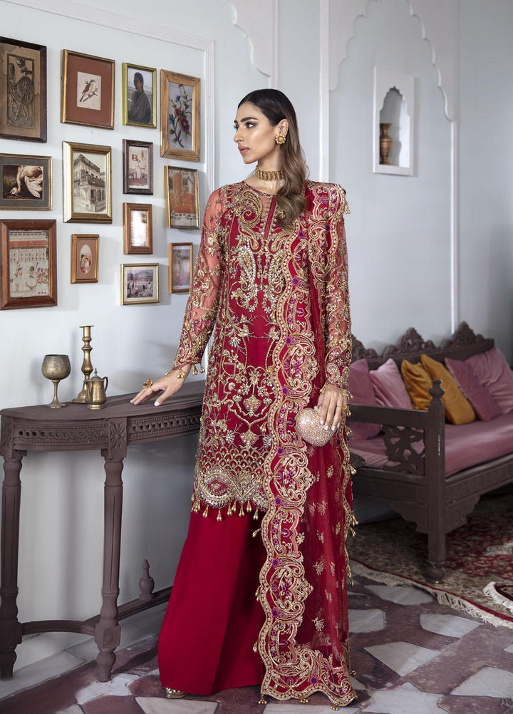 Gulaal Luxury Pret Embroidered Net 3 Piece Dress GL22MHR Tamanah