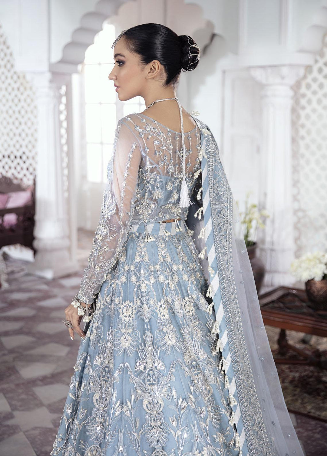 Gulaal Luxury Pret Embroidered Net 3 Piece Dress GL22MHR Mehnaaz