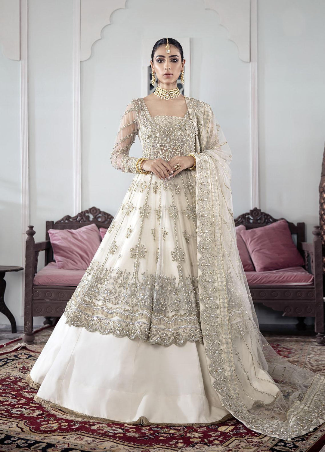 Gulaal Luxury Pret Embroidered Net 3 Piece Dress GL22MHR Meeral