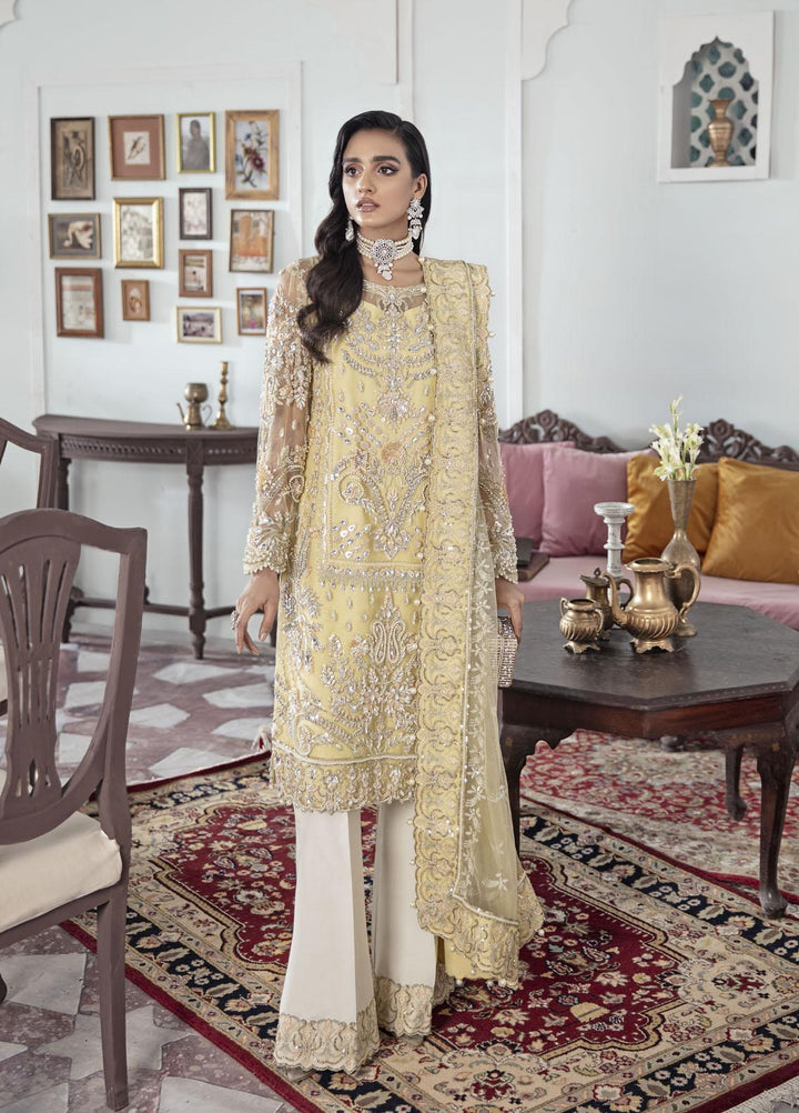 Gulaal Luxury Pret Embroidered Net 3 Piece Dress GL22MHR Mahjabeen