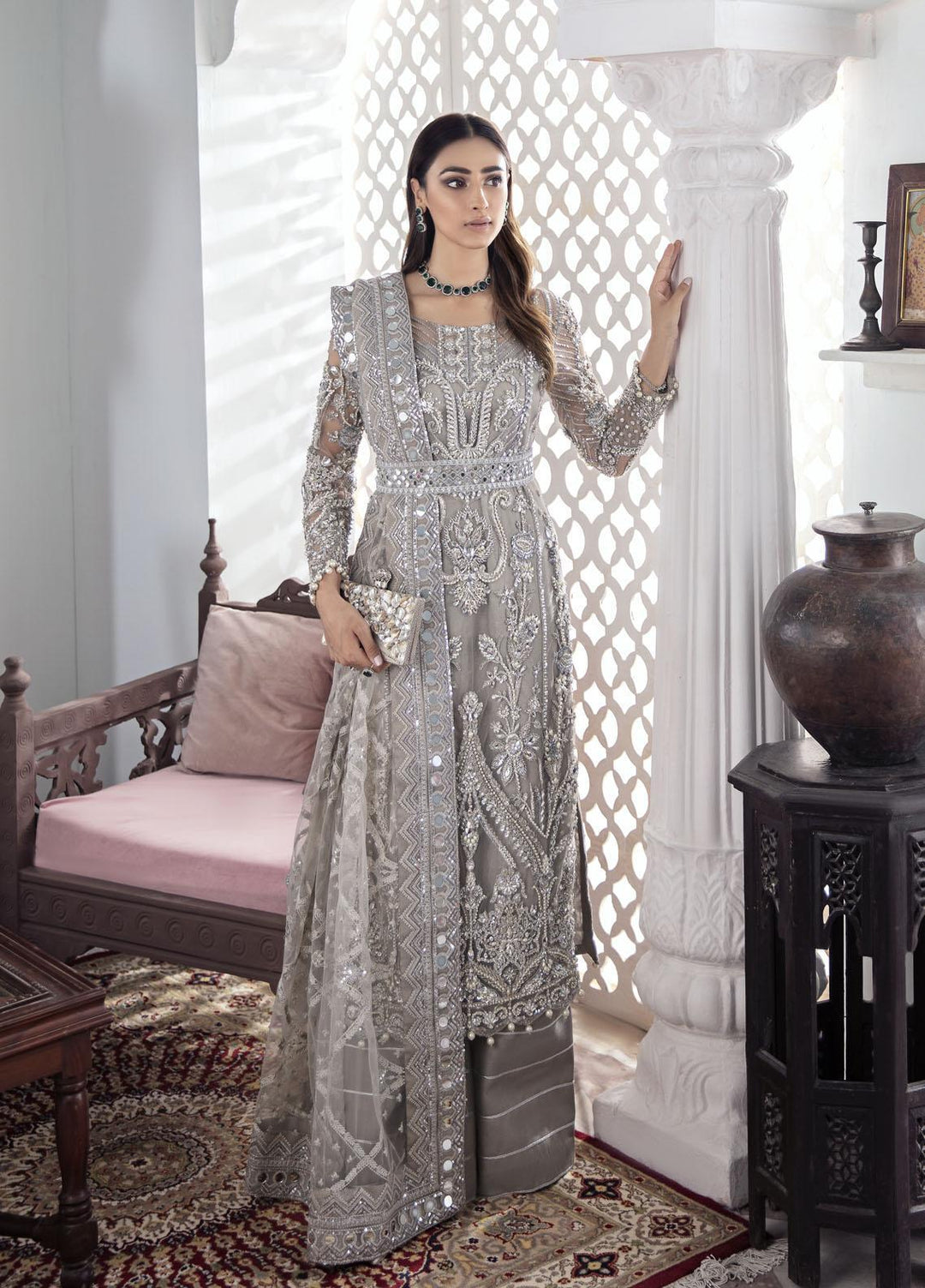 Gulaal Luxury Pret Embroidered Net 3 Piece Dress GL22MHR Gulnoor