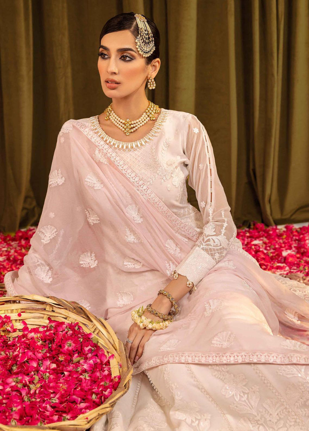 Mehfil-e-Uroos By Alizeh Fashion Embroidered Chiffon Suits Unstitched 3 Piece AFB23MU D-02 Aynur - Festive Collection