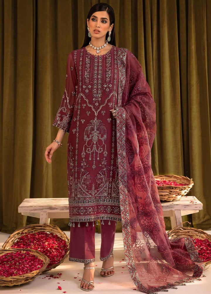 Mehfil-e-Uroos By Alizeh Fashion Embroidered Chiffon Suits Unstitched 3 Piece AFB23MU D-04 Famya - Festive Collection