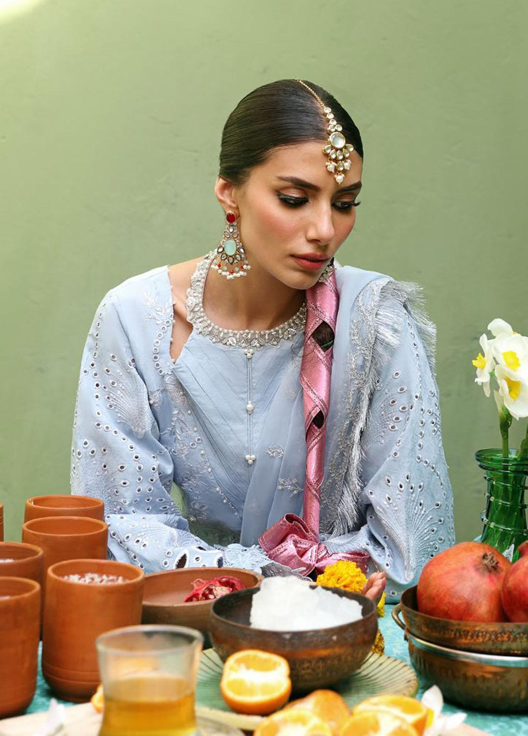 Mehmaan Nawazi By Nureh Embroidered Lawn Suits Unstitched 3 Piece NU23MN NDS-97 - Eid Collection