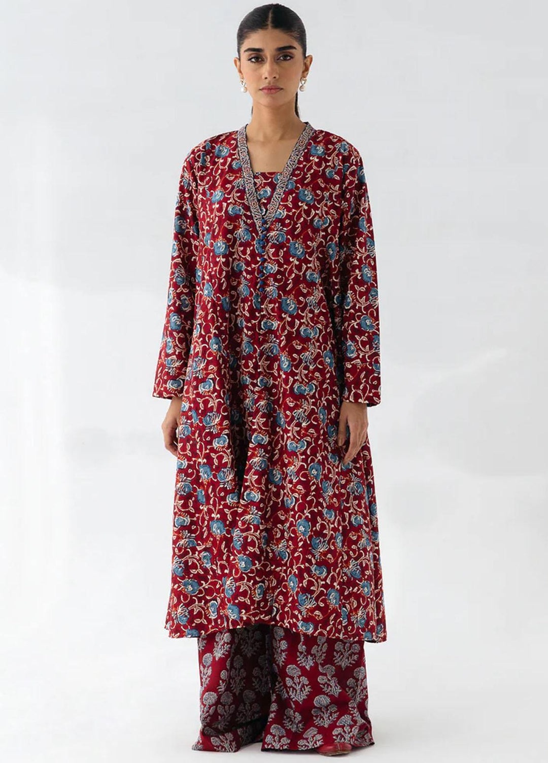 Mehr By Morbagh Printed Cambric Suits Unstitched 2 Piece MRB23MH MB1W23U10 Craft Carousel - Winter Collection