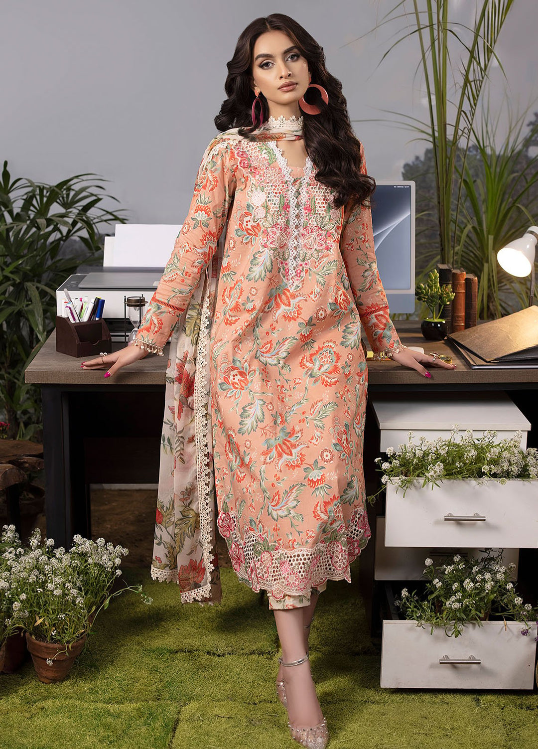 Mehr by Sahane Embroidered Lawn Suits Unstitched 3 Piece SNE24M CT-9001 Celestial Charm - Spring Summer Collection