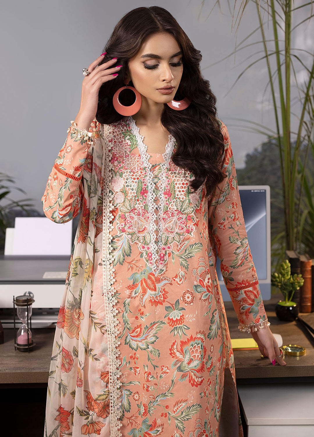 Mehr by Sahane Embroidered Lawn Suits Unstitched 3 Piece SNE24M CT-9001 Celestial Charm - Spring Summer Collection