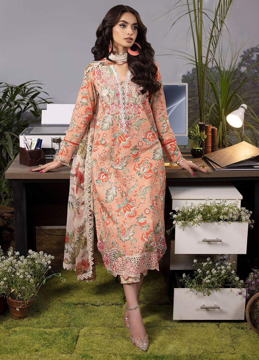 Mehr by Sahane Embroidered Lawn Suits Unstitched 3 Piece SNE24M CT-9001 Celestial Charm - Spring Summer Collection