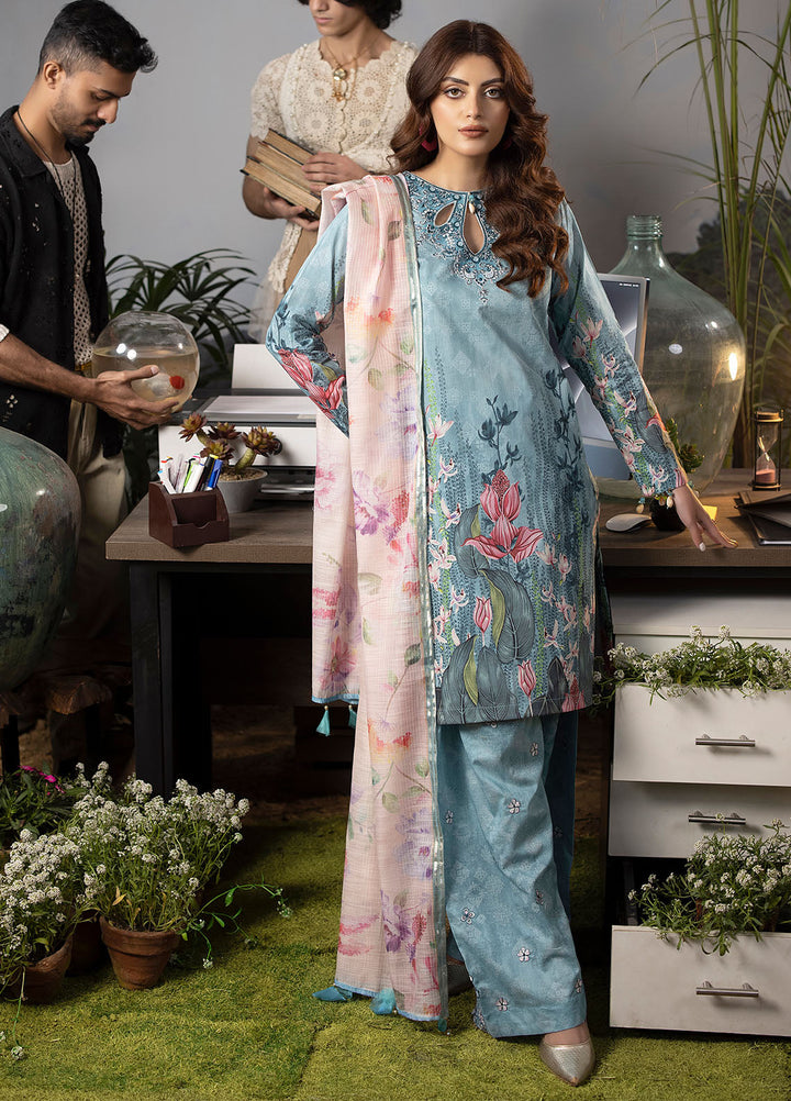 Mehr by Sahane Embroidered Lawn Suits Unstitched 3 Piece SNE24M CT-9004 Ethereal Spark - Spring Summer Collection