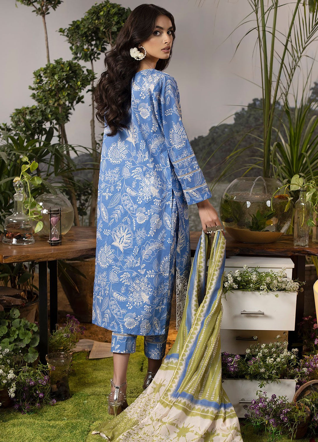 Mehr by Sahane Embroidered Lawn Suits Unstitched 3 Piece SNE24M CT-9007 Azure Zest - Spring Summer Collection