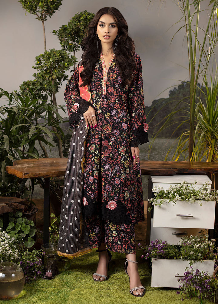 Mehr by Sahane Embroidered Lawn Suits Unstitched 3 Piece SNE24M CT-9008 Midnight Prism - Spring Summer Collection