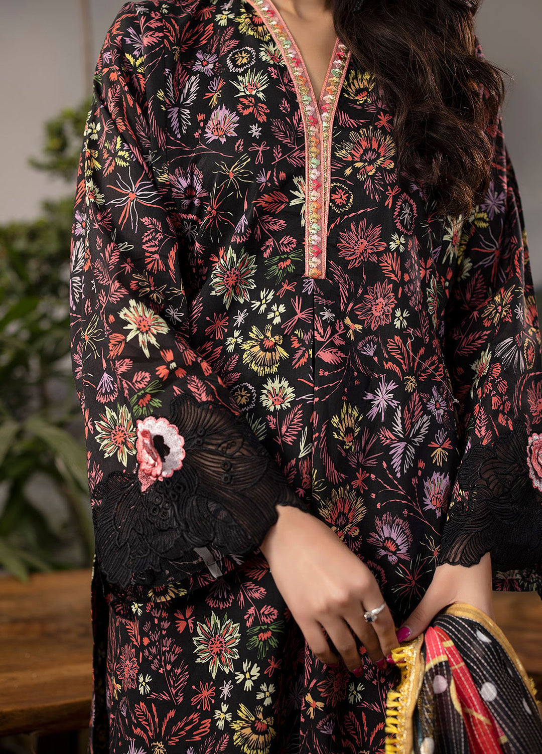 Mehr by Sahane Embroidered Lawn Suits Unstitched 3 Piece SNE24M CT-9008 Midnight Prism - Spring Summer Collection