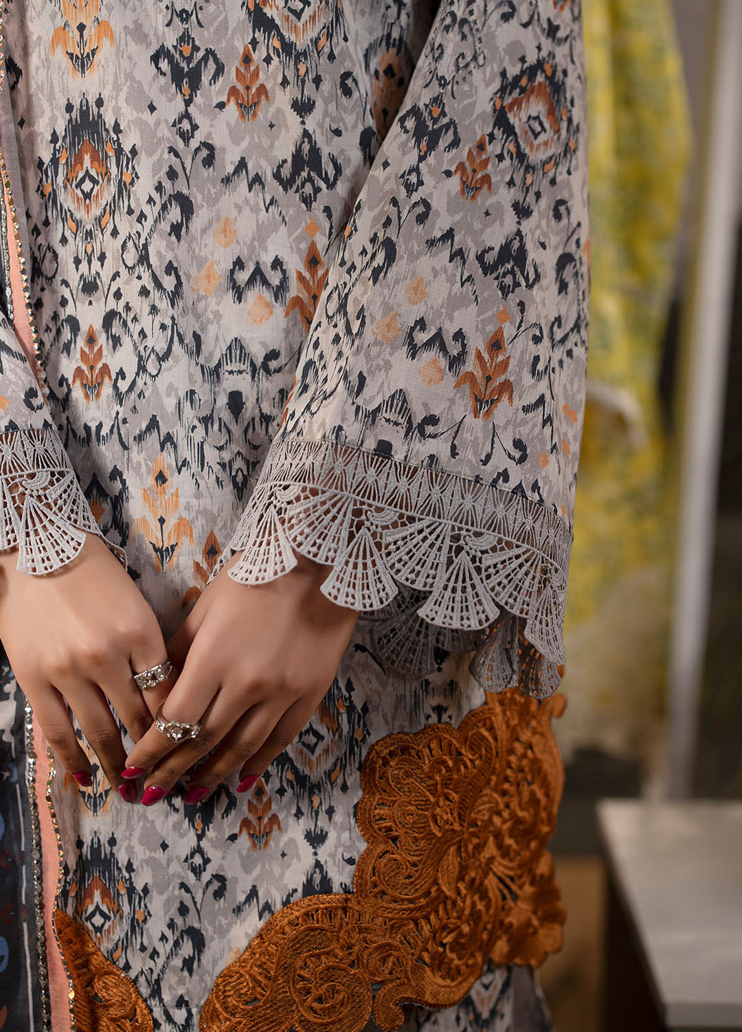 Mehr by Sahane Embroidered Lawn Suits Unstitched 3 Piece SNE24M CT-9009 Silver Mist - Spring Summer Collection