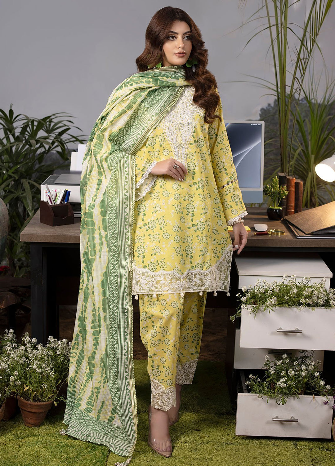 Mehr by Sahane Embroidered Lawn Suits Unstitched 3 Piece SNE24M CT-9012 Radiant Essence - Spring Summer Collection