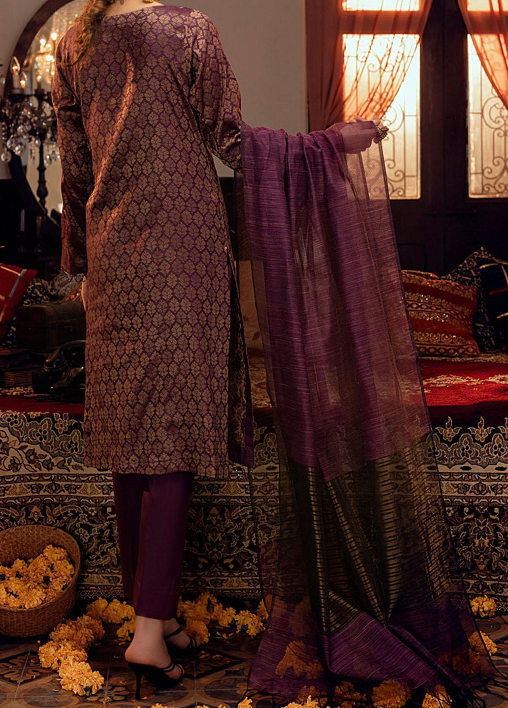 Mehr-e-Gul by Salitex Embroidered Banarsi Suits Unstitched 3 Piece SL21MG WK-00871 - Winter Collection