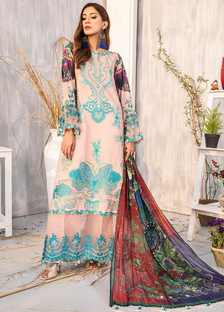 Mehr by Mirha Embroidered Lawn Suits Unstitched 3 Piece MR22M AFTAAB - Festive Collection