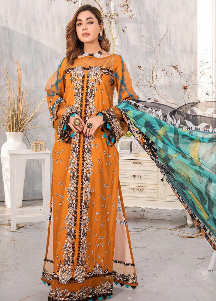 Mehr by Mirha Embroidered Lawn Suits Unstitched 3 Piece MR22M SHAFAQ - Festive Collection