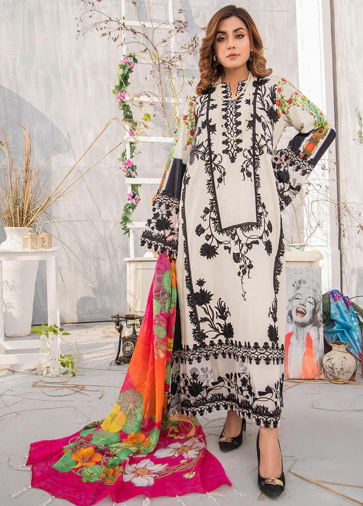 Mehr by Mirha Embroidered Lawn Suits Unstitched 3 Piece MR22M SHAMS - Festive Collection