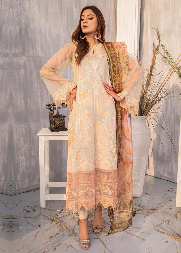 Mehr by Mirha Embroidered Lawn Suits Unstitched 3 Piece MR22M SUNEHRI - Festive Collection