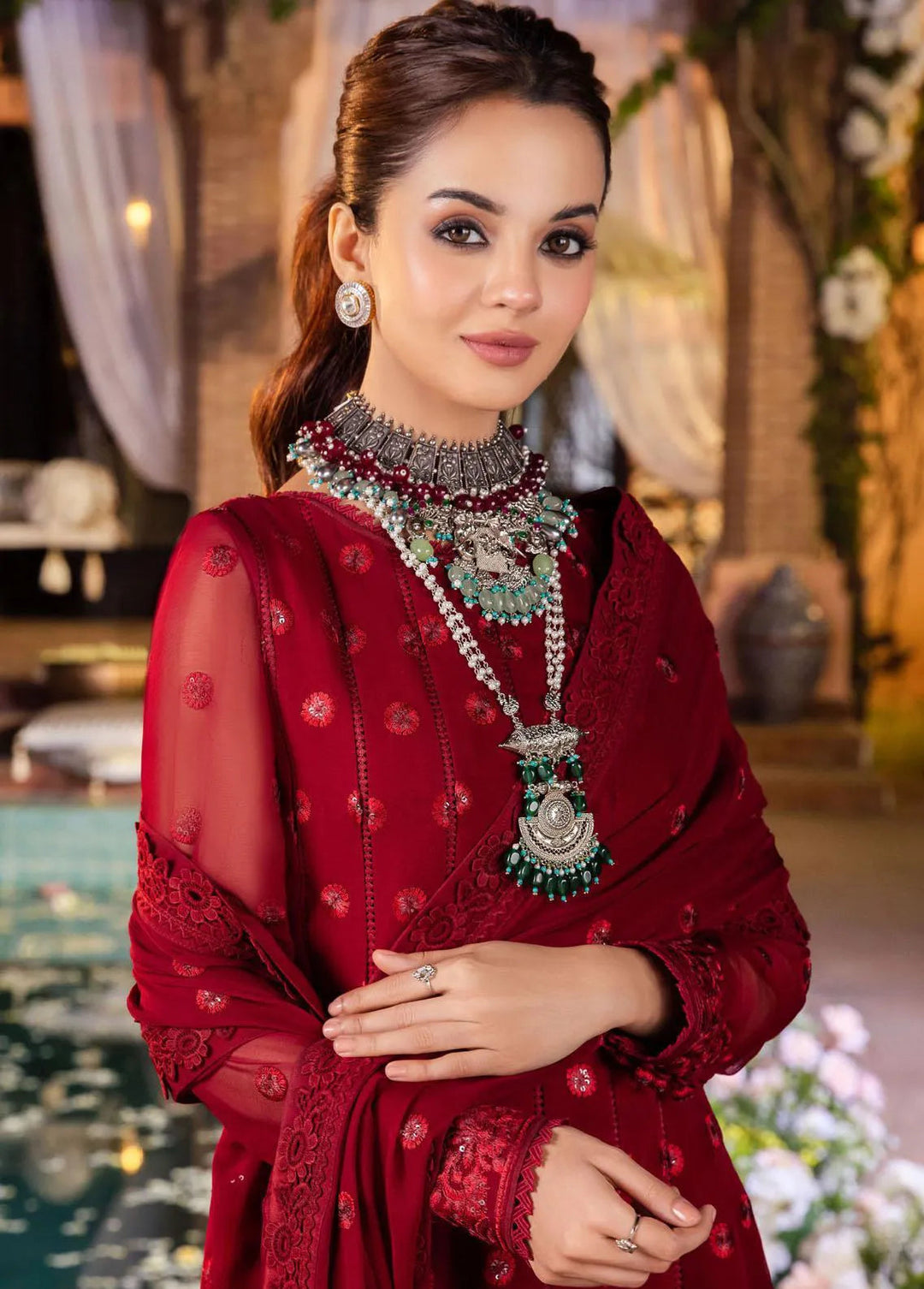 Mehr-o-Maah by Asim Jofa Embroidered Unstitched Suit 3 Piece AJ23MM AJM-05 - Luxury Festive Collection