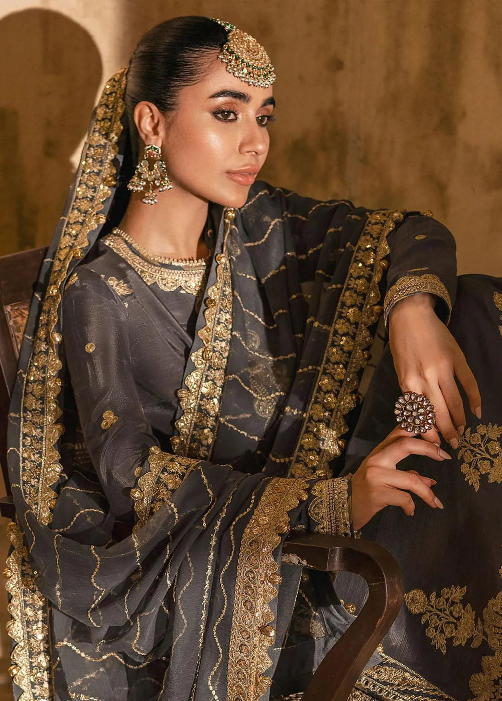 Mehr-o-Maah by Asim Jofa Embroidered Unstitched Suit 3 Piece AJ23MM AJM-06 - Luxury Festive Collection