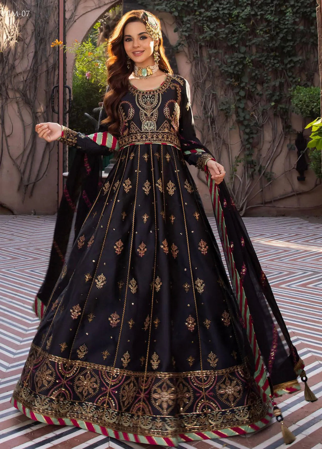 Mehr-o-Maah by Asim Jofa Embroidered Unstitched Suit 3 Piece AJ23MM AJM-07 - Luxury Festive Collection
