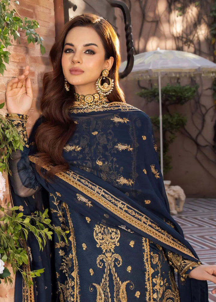 Mehr-o-Maah by Asim Jofa Embroidered Unstitched Suit 3 Piece AJ23MM AJM-09 - Luxury Festive Collection