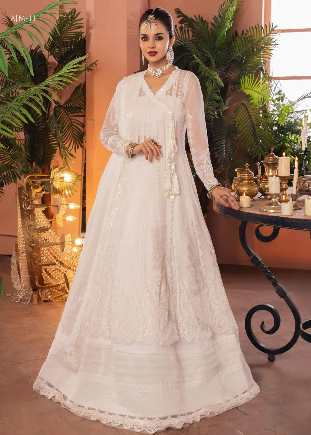 Mehr-o-Maah by Asim Jofa Embroidered Unstitched Suit 3 Piece AJ23MM AJM-11 - Luxury Festive Collection