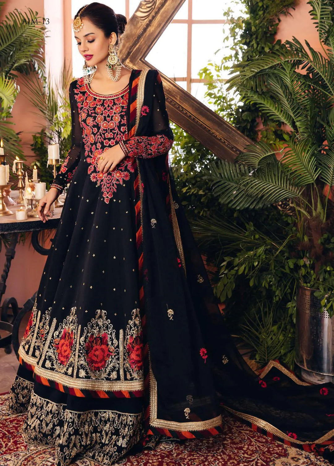 Mehr-o-Maah by Asim Jofa Embroidered Unstitched Suit 3 Piece AJ23MM AJM-13 - Luxury Festive Collection