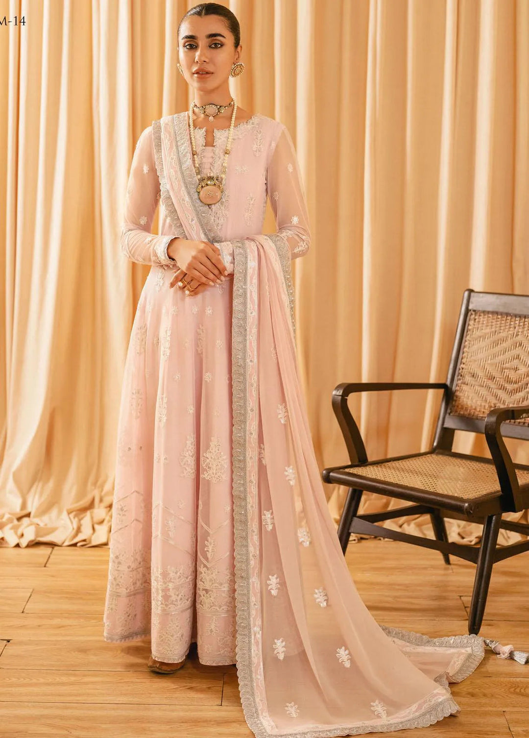 Mehr-o-Maah by Asim Jofa Embroidered Unstitched Suit 3 Piece AJ23MM AJM-14 - Luxury Festive Collection