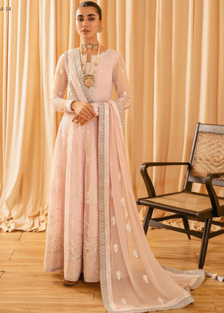 Mehr-o-Maah by Asim Jofa Embroidered Unstitched Suit 3 Piece AJ23MM AJM-14 - Luxury Festive Collection