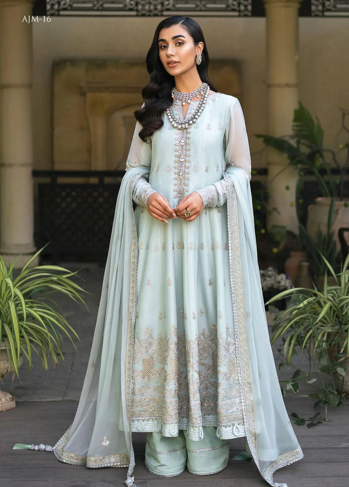 Mehr-o-Maah by Asim Jofa Embroidered Unstitched Suit 3 Piece AJ23MM AJM-16 - Luxury Festive Collection