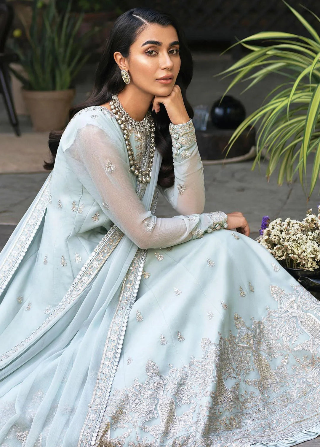 Mehr-o-Maah by Asim Jofa Embroidered Unstitched Suit 3 Piece AJ23MM AJM-16 - Luxury Festive Collection