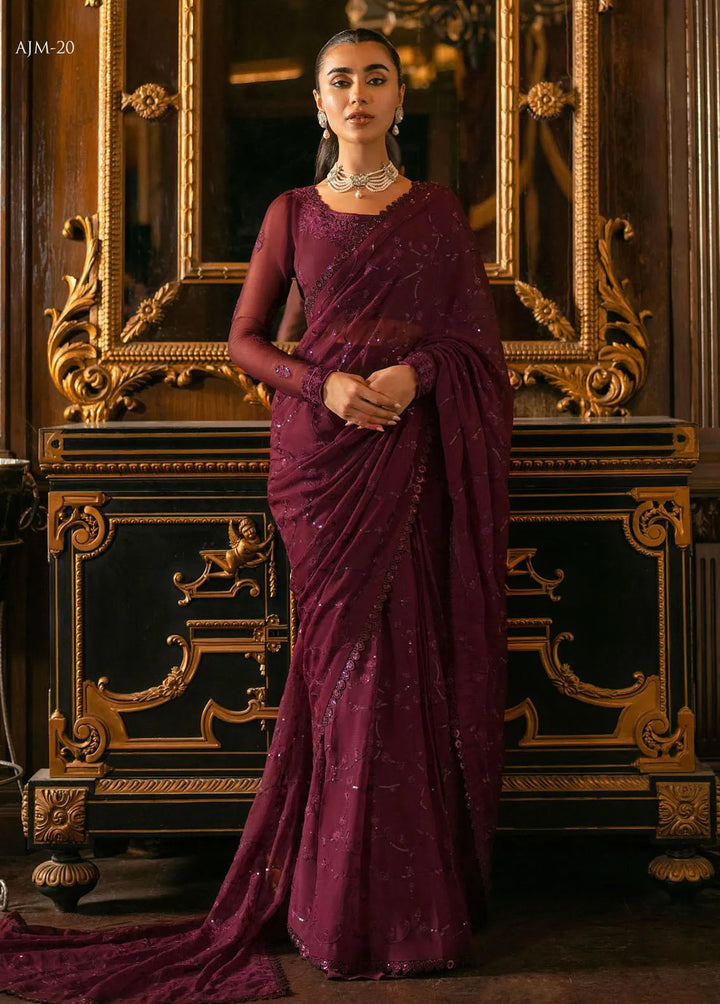Mehr-o-Maah by Asim Jofa Embroidered Unstitched Suit 3 Piece AJ23MM AJM-20 - Luxury Festive Collection